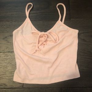light pink cropped tank top